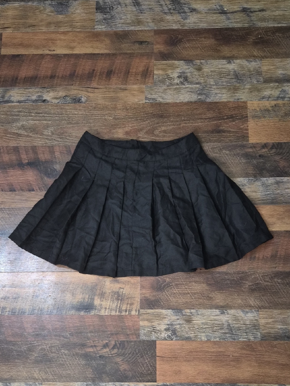Black Pleated Mini Skirt - Women Medium Gorpcore Preppy Emo